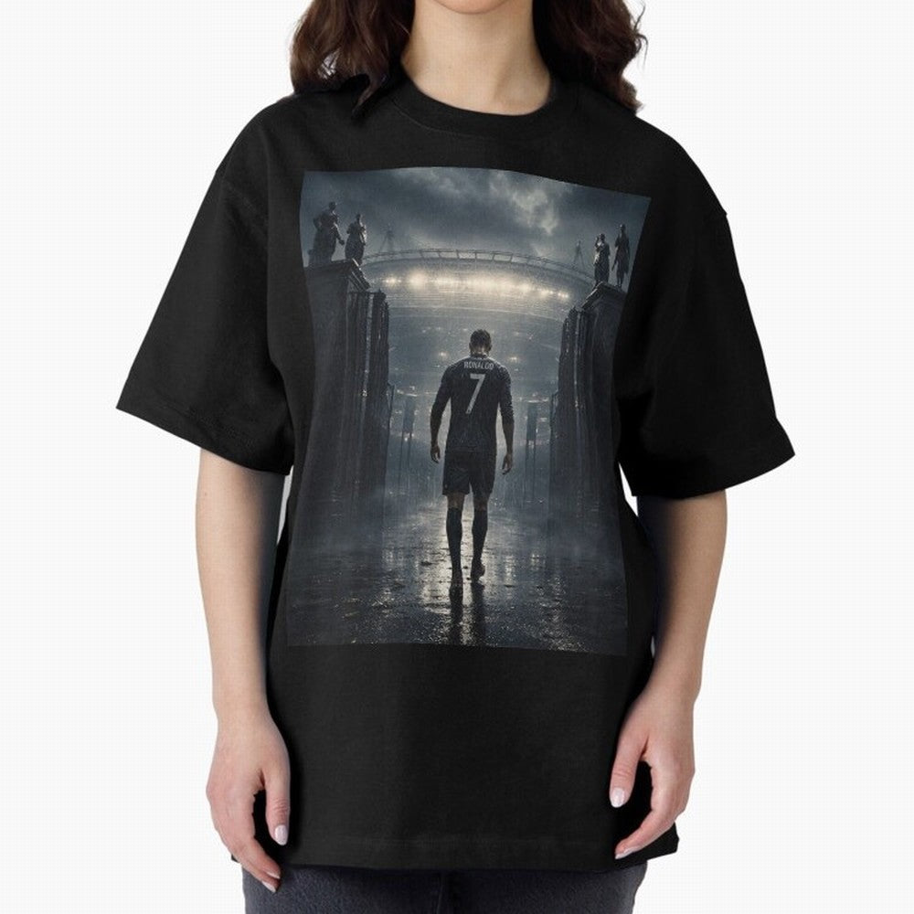 CR7 Entering a Stadium Legend Oversized T-Shirt Show Your Love for FIFA World Cup 2026 Group Stage Spirit, Connected to Netherlands, Neymar, Haaland and Cristiano Ronaldo, Football Passion, Legendary Performances, Festival Vibes and Supporter
