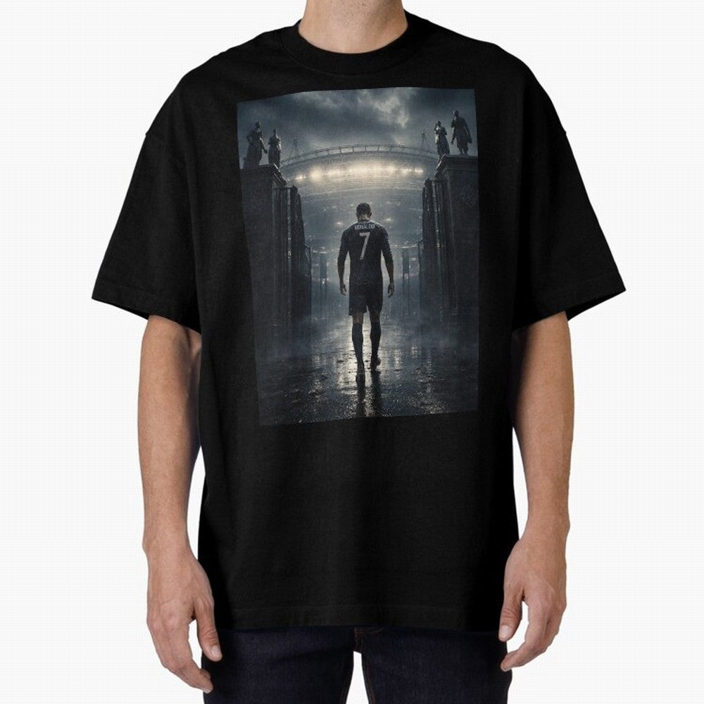 CR7 Entering a Stadium Legend Oversized T-Shirt Show Your Love for FIFA World Cup 2026 Group Stage Spirit, Connected to Netherlands, Neymar, Haaland and Cristiano Ronaldo, Football Passion, Legendary Performances, Festival Vibes and Supporter