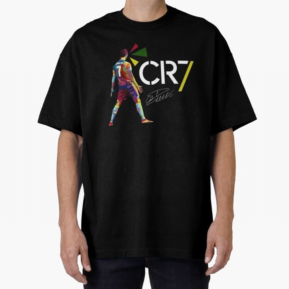 Cr7 Cristiano Ronaldo Signature Oversized T-Shirt Stand Proud for the FIFA World Cup 2026 USA Canada Mexico Journey through Neymar, Haaland and Cristiano Ronaldo Highlights, France and Portugal Pride, Football History, Final Match Energy, Crowd