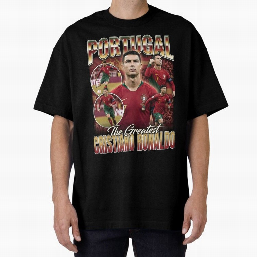 Cristiano Ronaldo Portugal Vintage Oversized T-Shirt Celebrate National Team Dreams in Match Day Hype around FIFA World Cup 2026 USA Canada Mexico, Messi, Neymar and Mbappe, Brazil, Tournament Hype, Historic Matchups, Family Viewing Parties and
