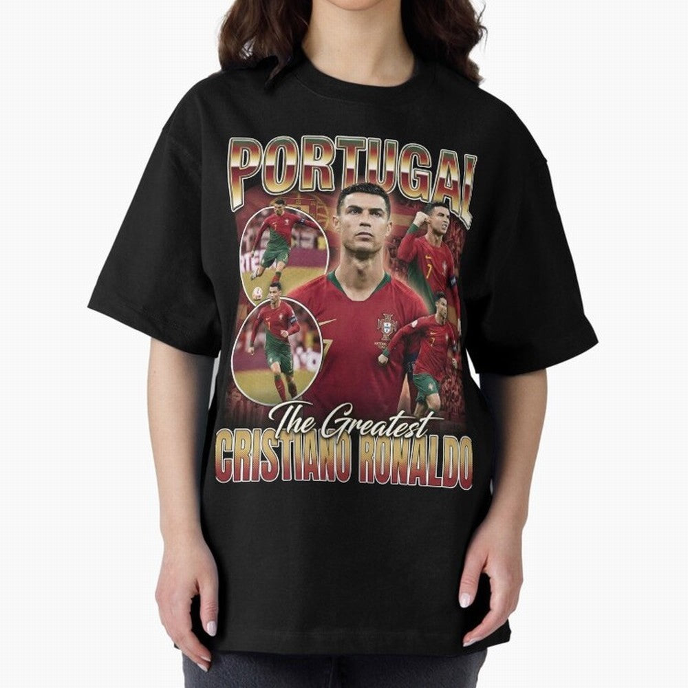 Cristiano Ronaldo Portugal Vintage Oversized T-Shirt Celebrate National Team Dreams in Match Day Hype around FIFA World Cup 2026 USA Canada Mexico, Messi, Neymar and Mbappe, Brazil, Tournament Hype, Historic Matchups, Family Viewing Parties and