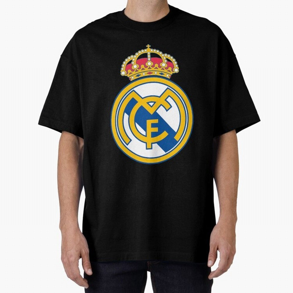 The Madrid CF Logo Oversized T-Shirt Join the Countdown to FIFA World Cup 2026 USA Canada Mexico for Fans of CR7 and Messi and Portugal, Bringing Championship Spirit, Famous Goals, Roaring Crowds and International Football Unity; Made for Die Hard