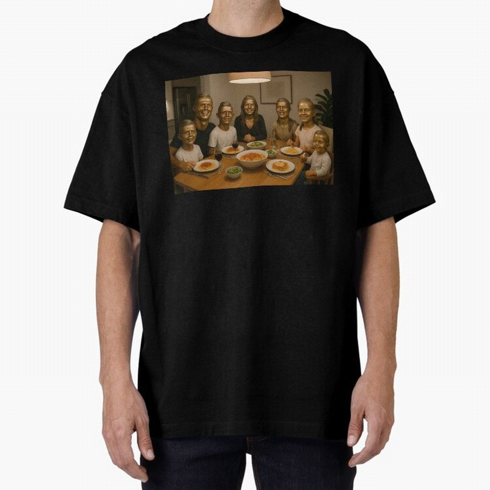 Ronaldo Bust Family Dinner Oversized T-Shirt Wear the Spirit of Match Day Hype around FIFA World Cup 2026 USA Canada Mexico, Messi, Neymar and Mbappe, France and Portugal, Goal Celebration Energy, Supporter Heritage, Football Icons and Worldwide