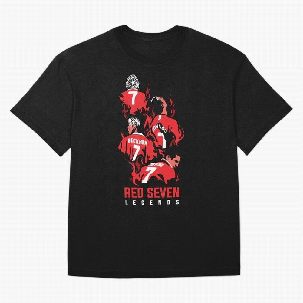 The Red Seven - Man Utd Oversized T-Shirt Fuel Match Day Hype around FIFA World Cup 2026 Group Stage, CR7 and Messi, Argentina and Brazil, Classic Soccer Heritage, Championship Pressure, Fan Loyalty and International Pride; Ideal for Football Dads,