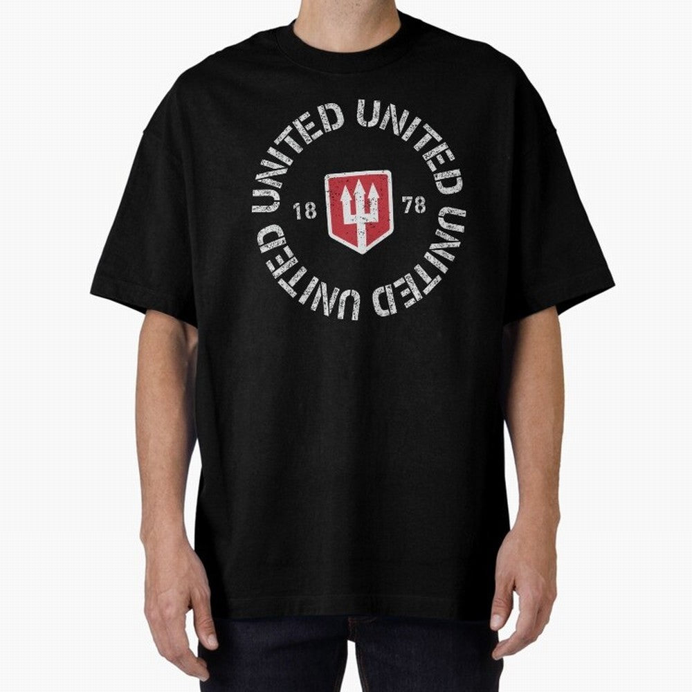 Manchester United Retro Vintage Oversized T-Shirt Feel the Trophy Chase of Match Day Hype around FIFA World Cup 2026, Messi, CR7 and Mbappe, Spain and Netherlands, Fan Favorite Moments, National Team Passion, Big Match Drama and Soccer History;