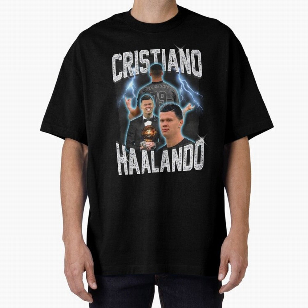 Cristiano Haalando Oversized T-Shirt Make Every Kick Count in FIFA World Cup 2026 for Fans of Haaland and Mbappe and Brazil, Bringing Champion Mindset, Group Stage Buzz, Knockout Tension and Passionate Fan Culture; Created for Match Day Parties,