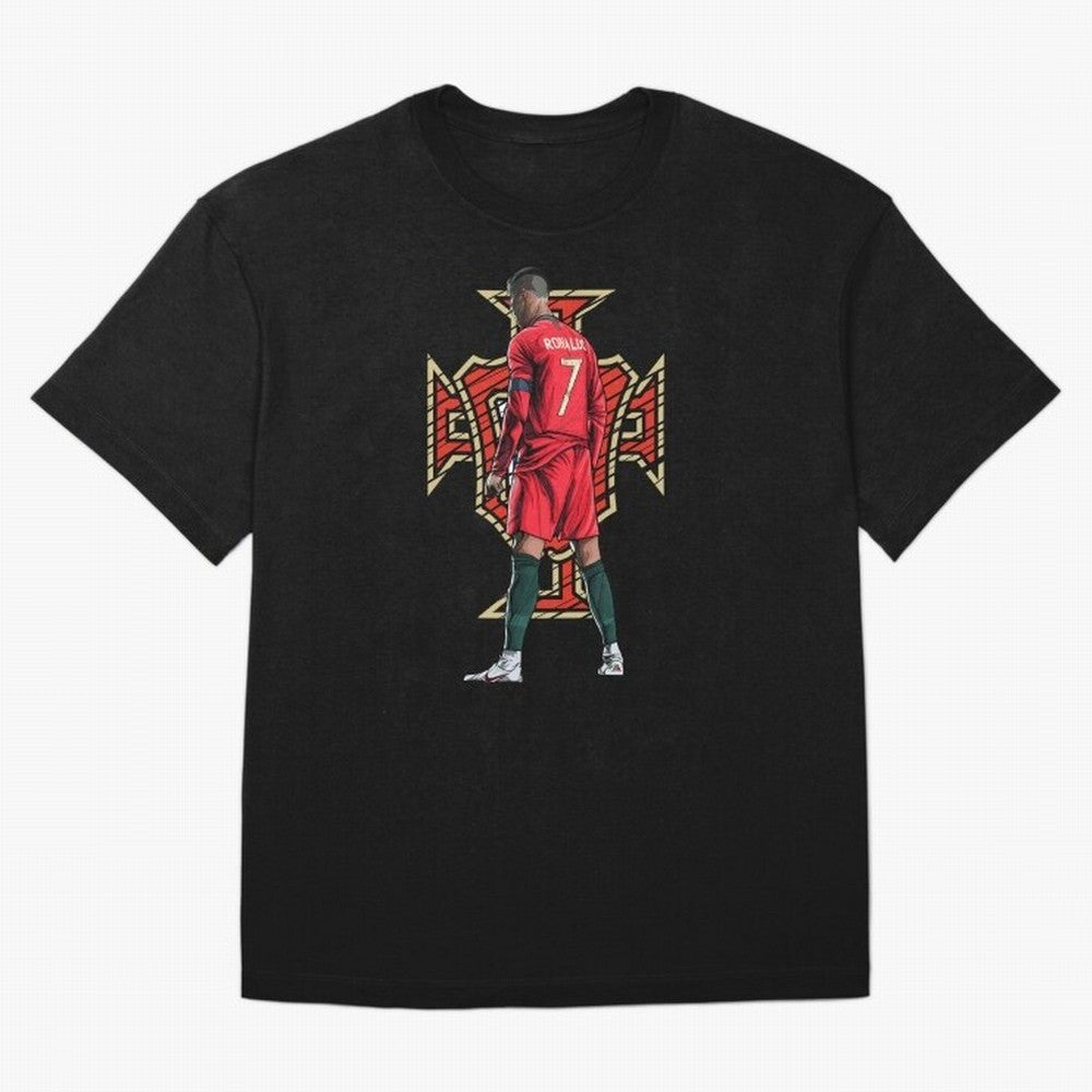 Cristiano Ronaldo Portugal Logo Oversized T-Shirt Represent Fans Who Live for FIFA World Cup 2026 Filled with Haaland and Mbappe, Argentina Energy, Retro Football Energy, Iconic Rivalries, Trophy Chase Drama and Stadium Atmosphere; Built for