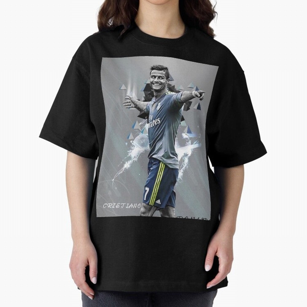cristiano ronaldo Oversized T-Shirt Live the Energy of FIFA World Cup 2026 for Fans of Messi, Neymar and Mbappe and Brazil, Portugal and Argentina, Bringing Vintage Soccer Flavor, Modern Football Stars, National Flags and Final Night Emotion;
