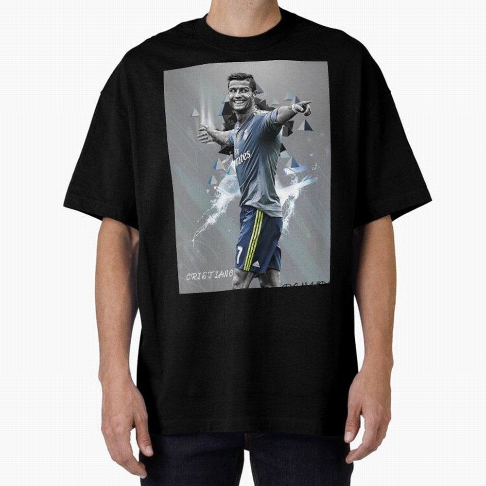 cristiano ronaldo Oversized T-Shirt Live the Energy of FIFA World Cup 2026 for Fans of Messi, Neymar and Mbappe and Brazil, Portugal and Argentina, Bringing Vintage Soccer Flavor, Modern Football Stars, National Flags and Final Night Emotion;