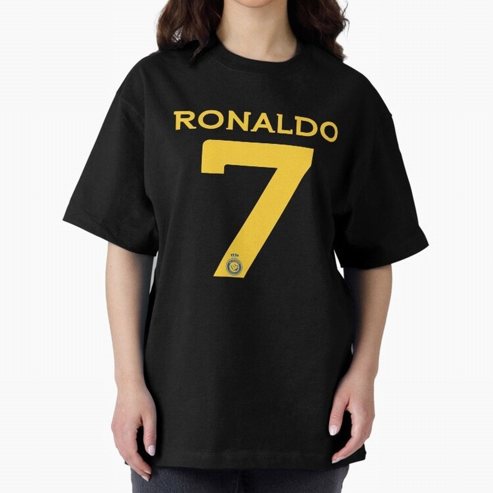 Ronaldo 7 Al-Nassr Football Club - Oversized T-Shirt Get Ready for Global Football Passion for FIFA World Cup 2026 Group Stage, with Haaland and Mbappe, England and Germany, Retro Football Energy, Iconic Rivalries, Trophy Chase Drama and Stadium