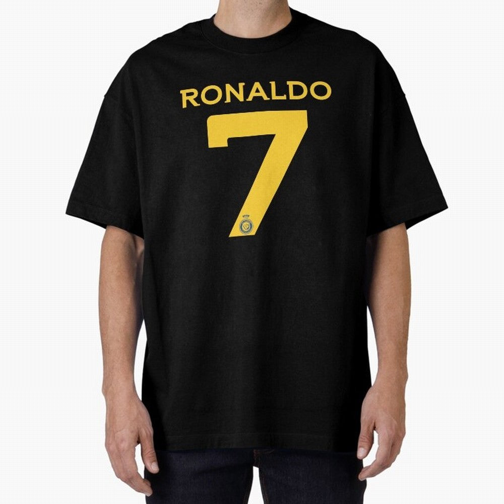 Ronaldo 7 Al-Nassr Football Club - Oversized T-Shirt Get Ready for Global Football Passion for FIFA World Cup 2026 Group Stage, with Haaland and Mbappe, England and Germany, Retro Football Energy, Iconic Rivalries, Trophy Chase Drama and Stadium