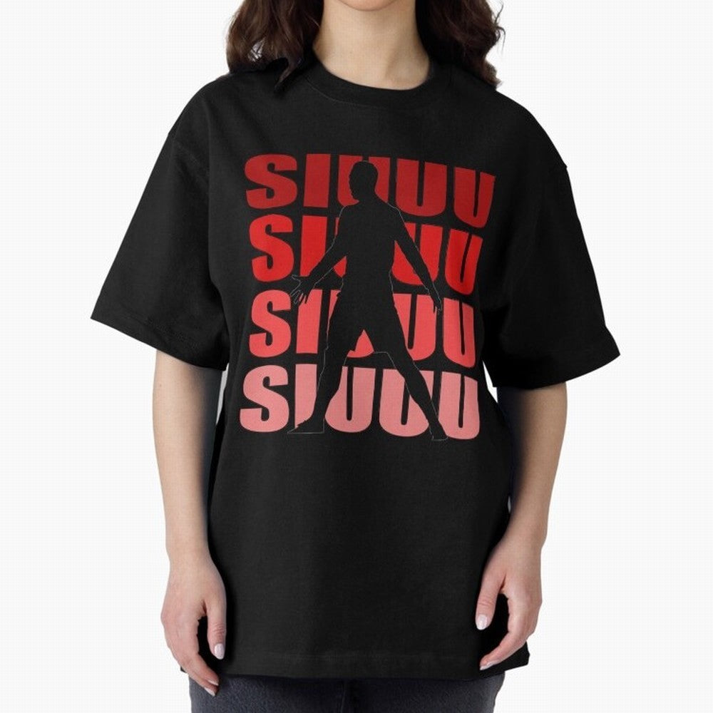 cristiano ronaldo siuuu Oversized T-Shirt Celebrate Golden Goal Energy in FIFA World Cup 2026 Group Stage Centered on Messi, CR7 and Mbappe, France and Portugal Energy, Retro Football Energy, Iconic Rivalries, Trophy Chase Drama and Stadium