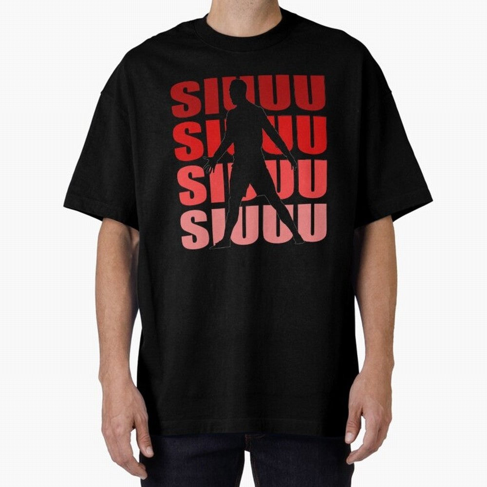 cristiano ronaldo siuuu Oversized T-Shirt Celebrate Golden Goal Energy in FIFA World Cup 2026 Group Stage Centered on Messi, CR7 and Mbappe, France and Portugal Energy, Retro Football Energy, Iconic Rivalries, Trophy Chase Drama and Stadium