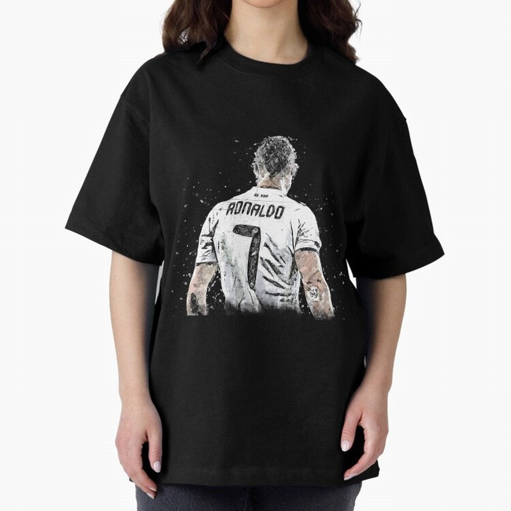 Cristiano ronaldo back Oversized T-Shirt Join the Countdown to Global Football Passion for FIFA World Cup 2026 USA Canada Mexico, with Messi, Spain, Champion Mindset, Group Stage Buzz, Knockout Tension and Passionate Fan Culture; Great for