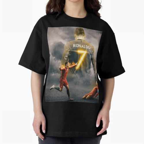 Aesthetic ronaldo poster Oversized T-Shirt Keep the Match Day Mood of Match Day Hype around FIFA World Cup 2026, Messi, Argentina, France and Brazil, Goal Celebration Energy, Supporter Heritage, Football Icons and Worldwide Tournament Joy; Ideal