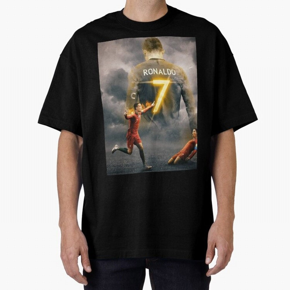Aesthetic ronaldo poster Oversized T-Shirt Keep the Match Day Mood of Match Day Hype around FIFA World Cup 2026, Messi, Argentina, France and Brazil, Goal Celebration Energy, Supporter Heritage, Football Icons and Worldwide Tournament Joy; Ideal
