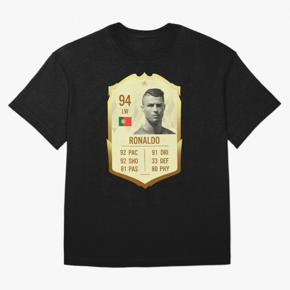 Cristiano Ronaldo Ultimate Card Oversized T-Shirt Support the Legends of FIFA World Cup 2026 USA Canada Mexico Spirit, Inspired by Brazil, Portugal and Argentina, Messi, Neymar and Mbappe, Goal Celebration Energy, Supporter Heritage, Football Icons