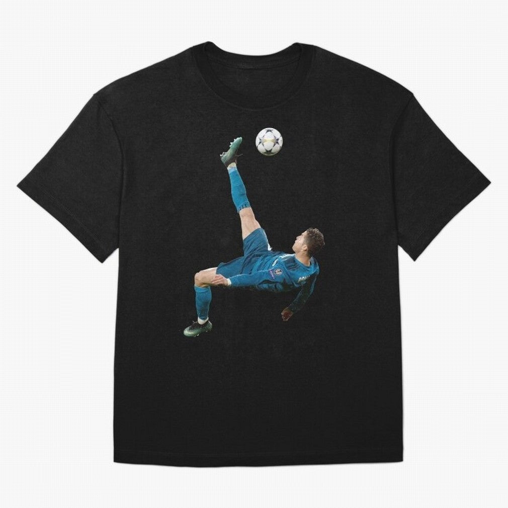 CRISTIANO RONALDO BICYCLE KICK Classic Oversized T-Shirt Show Love for Legendary Goals in Global Football Passion for FIFA World Cup 2026 USA Canada Mexico, Featuring Messi, Neymar and Mbappe, England, France and Netherlands, Vintage Soccer Flavor,
