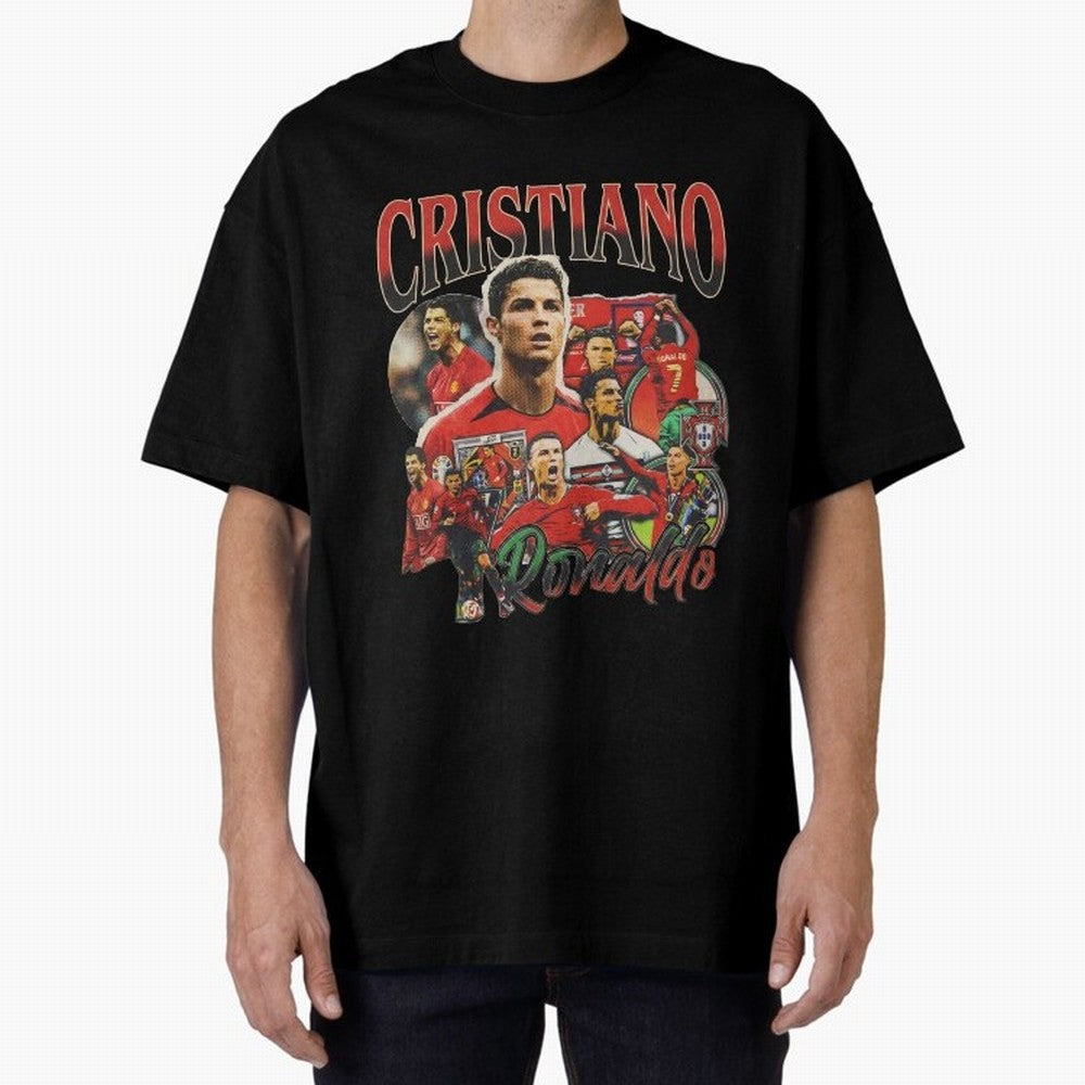 Retro Cristiano Ronaldo Oversized T-Shirt Cheer through Every Moment of FIFA World Cup 2026 USA Canada Mexico for Fans of Messi, Neymar and Mbappe and Argentina, France and Brazil, Bringing Game Day Rituals, Football Legends, Country Pride and the