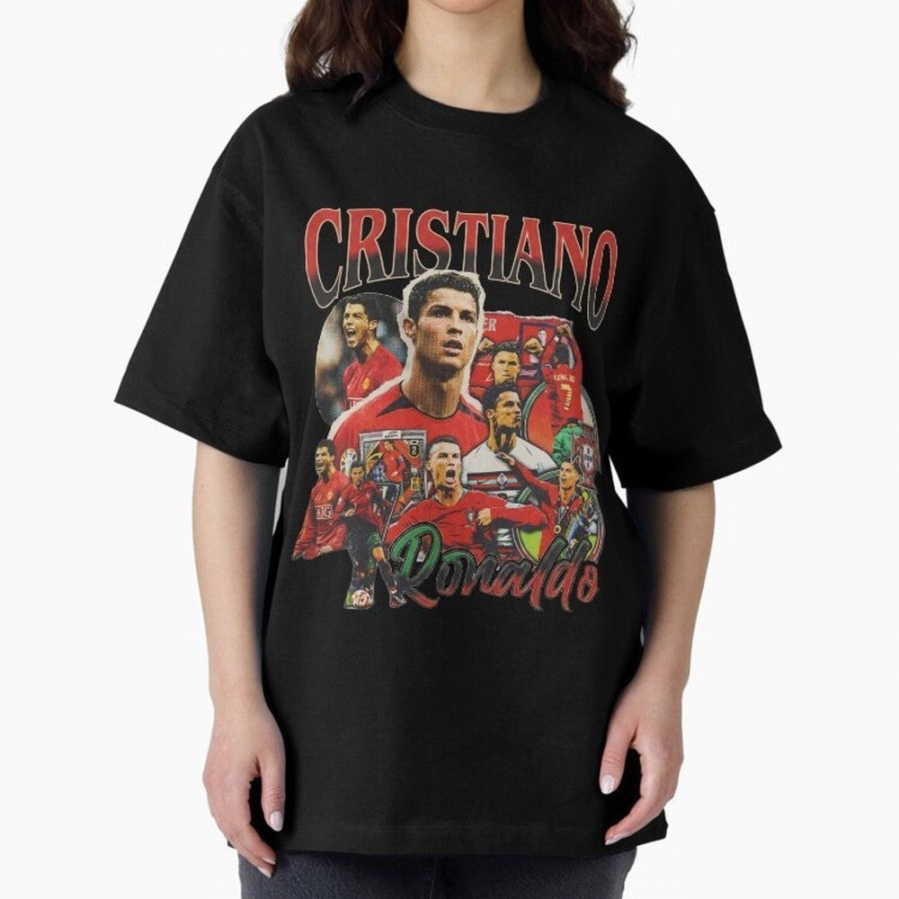 Retro Cristiano Ronaldo Oversized T-Shirt Cheer through Every Moment of FIFA World Cup 2026 USA Canada Mexico for Fans of Messi, Neymar and Mbappe and Argentina, France and Brazil, Bringing Game Day Rituals, Football Legends, Country Pride and the
