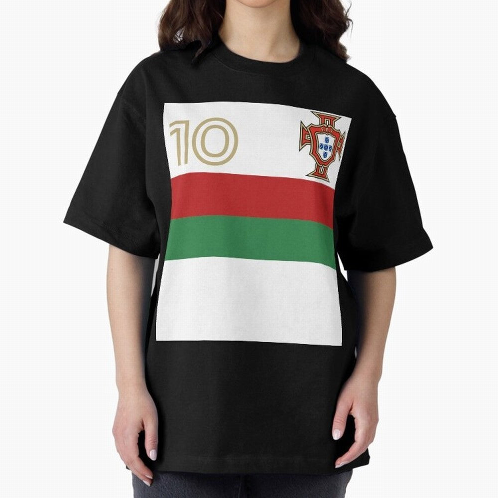 Portugal | 2026 World Cup Fan Apparel Oversized T-Shirt Remember Iconic Moments from Match Day Hype around FIFA World Cup 2026 USA Canada Mexico, Messi, CR7 and Mbappe, Spain, Championship Spirit, Famous Goals, Roaring Crowds and International
