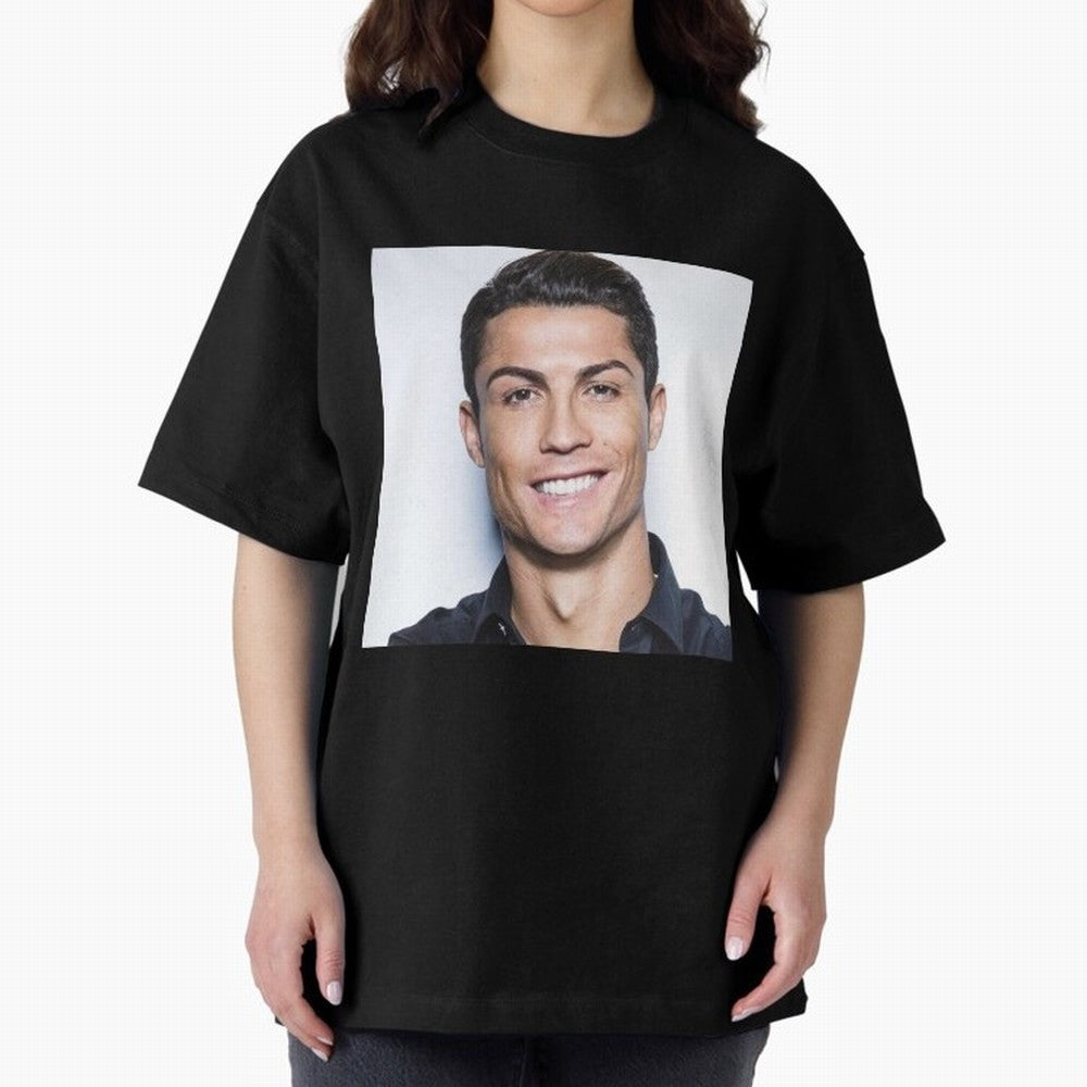 Cristiano Ronaldo Poster Oversized T-Shirt Celebrate National Team Dreams in FIFA World Cup 2026 Group Stage Spirit, Made for Portugal, Spain and Germany, Messi and Cristiano Ronaldo, Championship Spirit, Famous Goals, Roaring Crowds and