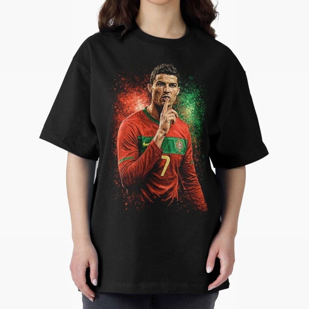 Cristiano Ronaldo Football Legend Oversized T-Shirt Celebrate Unforgettable Nights in FIFA World Cup 2026 Group Stage Spirit, Built around Argentina, France and Brazil, CR7 and Messi, Supporter Pride, Iconic Celebrations, Legendary Names and Global