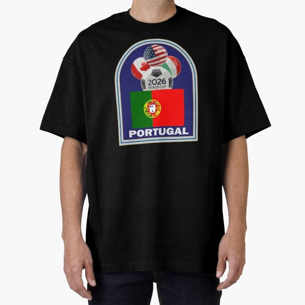 Portugal 2026 Soccer T-shirt Oversized T-Shirt Celebrate Supporters United by Global Football Passion for FIFA World Cup 2026 Group Stage, Featuring Cristiano Ronaldo, Haaland and CR7, Argentina and Brazil, Champion Mindset, Group Stage Buzz,