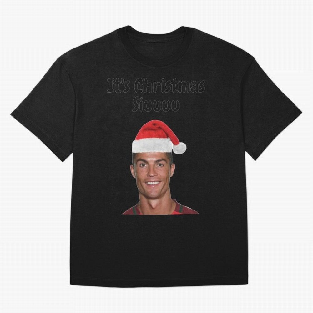 Cristiano Ronaldo Siuuu Funny Christmas Sweater Oversized T-Shirt Bring International Match Energy to Global Football Passion for FIFA World Cup 2026 Group Stage, Celebrating CR7 and Messi, Spain, Championship Spirit, Famous Goals, Roaring Crowds
