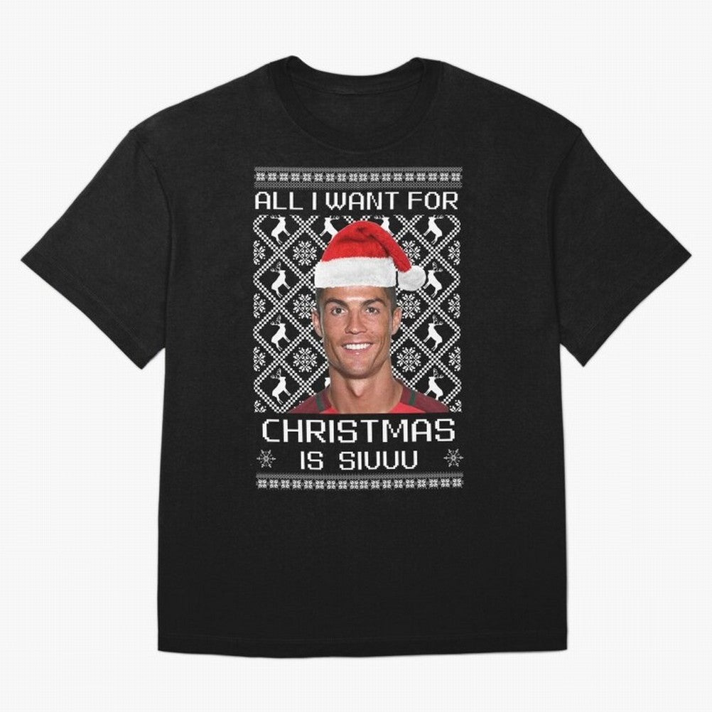 cristiano ronaldo siuuu christmas sweater Oversized T-Shirt Support Iconic Players in Global Football Passion for FIFA World Cup 2026, Driven by CR7, France and Portugal, Champion Mindset, Group Stage Buzz, Knockout Tension and Passionate Fan