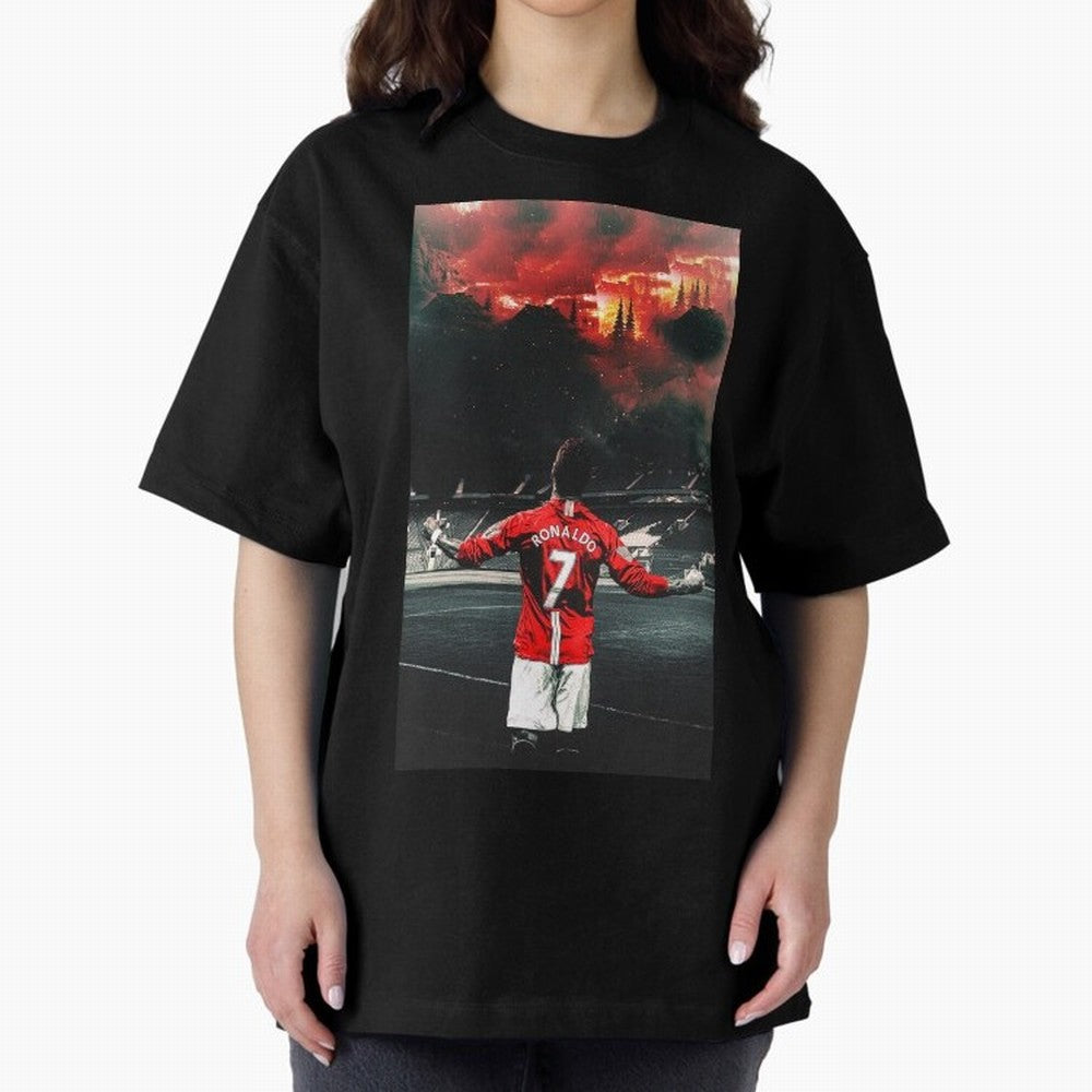 cristiano ronaldo manchester Oversized T-Shirt Represent Fans Who Live for FIFA World Cup 2026 Group Stage for Fans of Haaland and Mbappe and Argentina, Bringing Football History, Final Match Energy, Crowd Noise and Once in a Lifetime Moments;