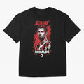 Cristiano Ronaldo CR7 Geometric Vector Portrait Oversized T-Shirt Live for the Drama of Match Day Hype around FIFA World Cup 2026, Neymar, Haaland and Cristiano Ronaldo, Spain and Netherlands, Classic Soccer Heritage, Championship Pressure, Fan