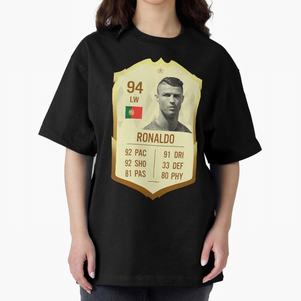 Cristiano Ronaldo Ultimate Card Oversized T-Shirt Spotlight FIFA World Cup 2026 Group Stage with Haaland, Netherlands Energy, Retro Football Energy, Iconic Rivalries, Trophy Chase Drama and Stadium Atmosphere; Built for Supporters Chasing Trophy