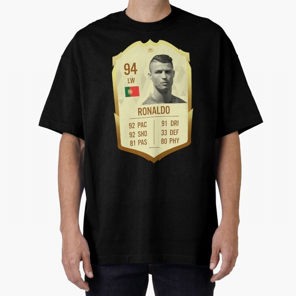 Cristiano Ronaldo Ultimate Card Oversized T-Shirt Spotlight FIFA World Cup 2026 Group Stage with Haaland, Netherlands Energy, Retro Football Energy, Iconic Rivalries, Trophy Chase Drama and Stadium Atmosphere; Built for Supporters Chasing Trophy