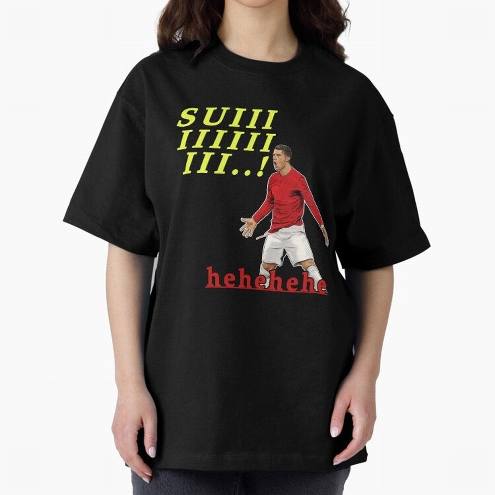 Hehehe suiii !! Cristiano ronaldo goal Oversized T-Shirt Make Memories around Match Day Hype around FIFA World Cup 2026 Group Stage, CR7 and Messi, France, Game Day Rituals, Football Legends, Country Pride and the Road to the Final; Great for