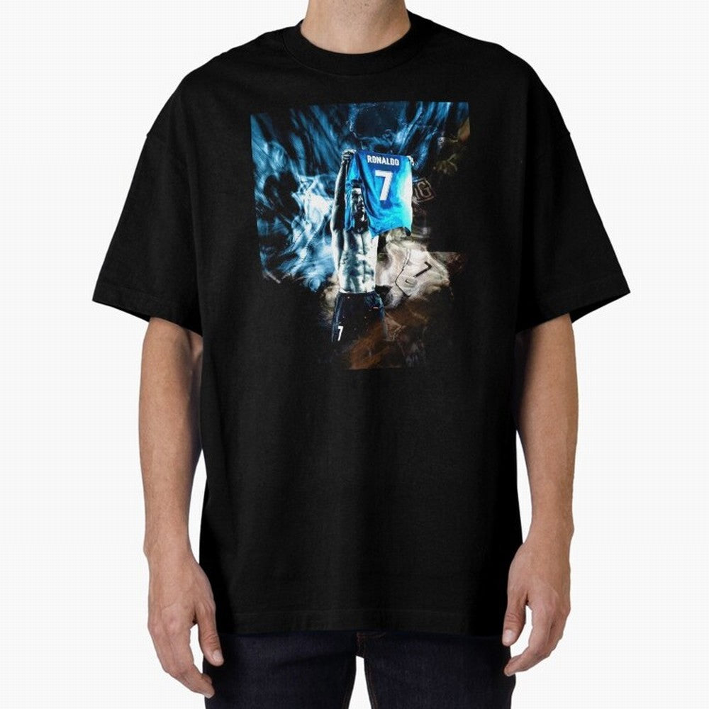 Cristiano Ronaldo Graphic Oversized T-Shirt Back Your Heroes with FIFA World Cup 2026 Group Stage Spirit, Filled with Portugal, Spain and Germany, Messi, CR7 and Mbappe, Stadium Memories, Football Loyalty, International Chants and Championship