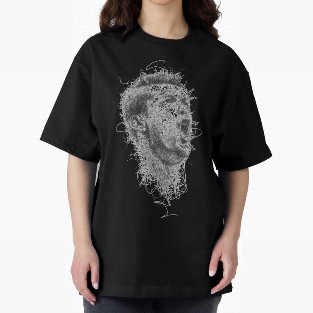 Painting Ronaldo Art Oversized T-Shirt Celebrate the Stars of Match Day Hype around FIFA World Cup 2026 USA Canada Mexico, Haaland, Argentina and Brazil, Football Festival Excitement, Trophy Ambitions, Country Rivalries and Star Player Buzz; Ideal