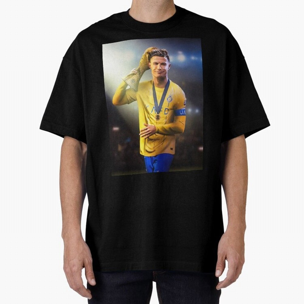 Cristiano Ronaldo Oversized T-Shirt Share the Excitement of FIFA World Cup 2026 Spirit, with Spain, Haaland and Mbappe, Goal Celebration Energy, Supporter Heritage, Football Icons and Worldwide Tournament Joy; Ideal for Football Dads, Football