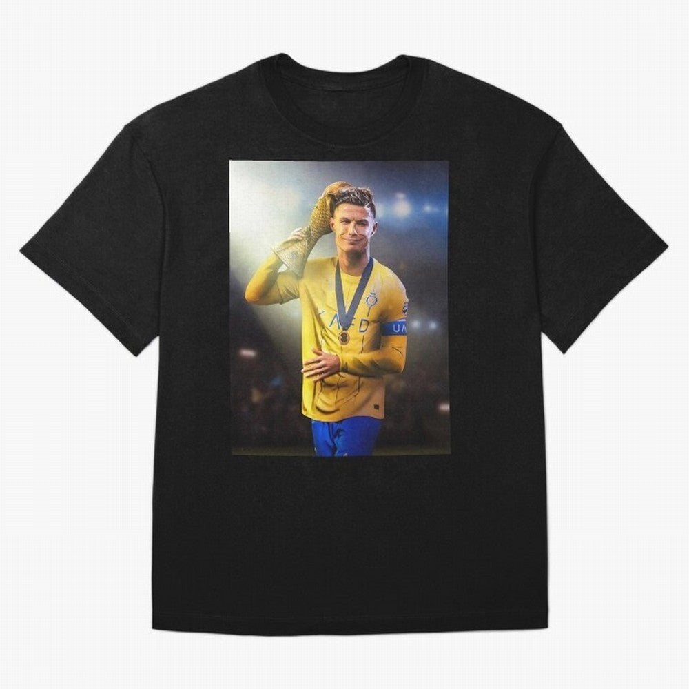 Cristiano Ronaldo Oversized T-Shirt Share the Excitement of FIFA World Cup 2026 Spirit, with Spain, Haaland and Mbappe, Goal Celebration Energy, Supporter Heritage, Football Icons and Worldwide Tournament Joy; Ideal for Football Dads, Football