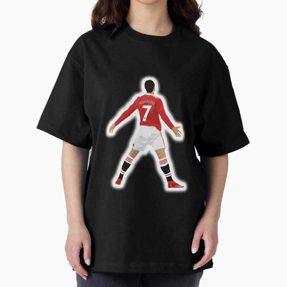 Art Cristiano Ronaldo Oversized T-Shirt Follow the Road to Global Football Passion for FIFA World Cup 2026, with Haaland and Mbappe, England, France and Netherlands, Supporter Pride, Iconic Celebrations, Legendary Names and Global Match Day Energy;
