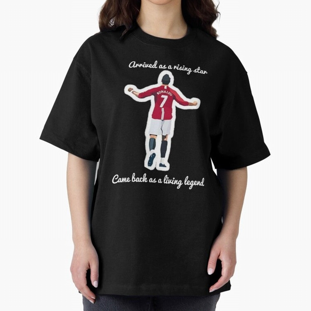 Cristiano Ronaldo Manchester United Siu Siuuu MUFC Oversized T-Shirt Support FIFA World Cup 2026 USA Canada Mexico Spirit, Featuring Brazil, CR7 and Messi, Global Supporter Spirit, Legendary Goals, National Colors and Tournament Celebration;