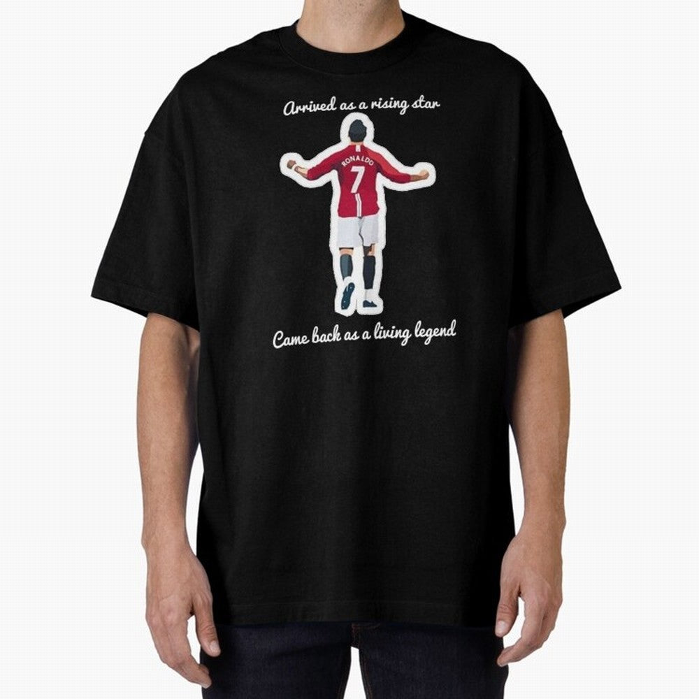 Cristiano Ronaldo Manchester United Siu Siuuu MUFC Oversized T-Shirt Support FIFA World Cup 2026 USA Canada Mexico Spirit, Featuring Brazil, CR7 and Messi, Global Supporter Spirit, Legendary Goals, National Colors and Tournament Celebration;