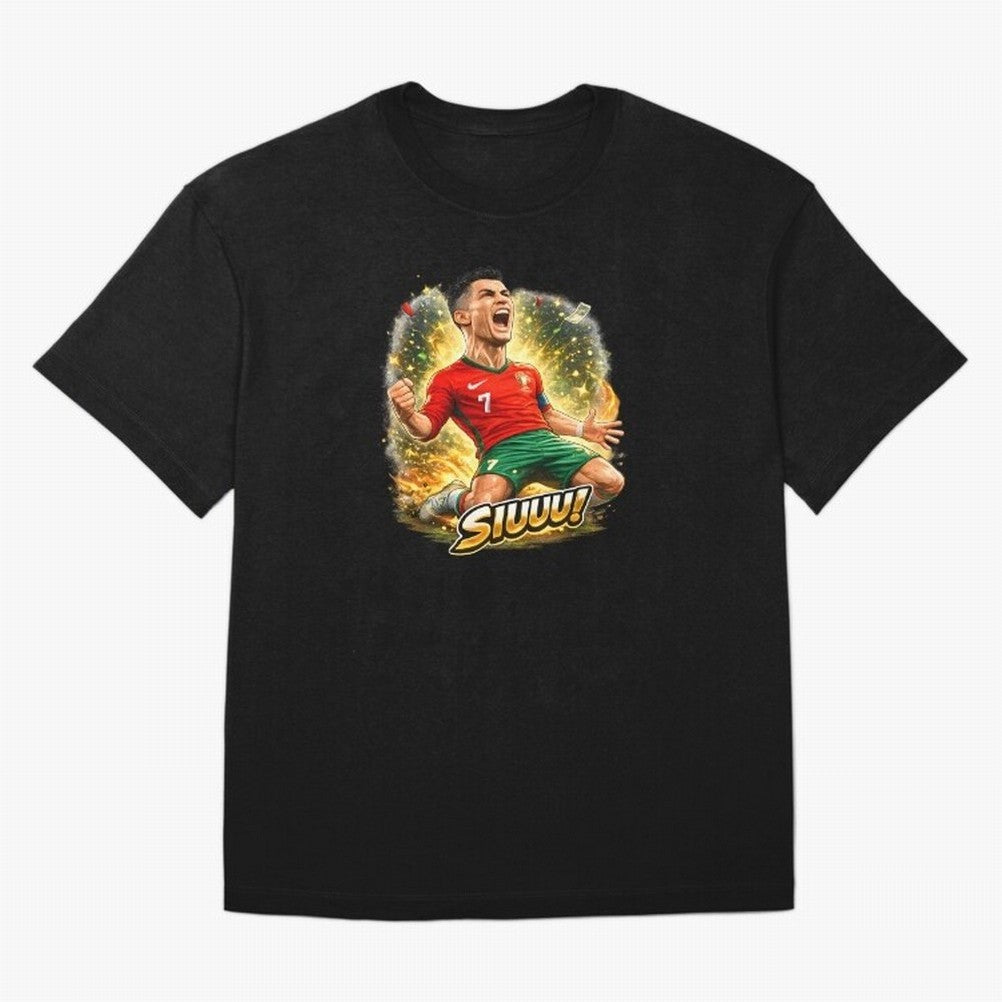CR7 SIUUU Celebration Cartoon ¨C Legendary Football Goal Celebration Oversized T-Shirt Unlock FIFA World Cup 2026 Group Stage Spirit, Driven by France and Portugal, Messi, Neymar and Mbappe, Stadium Chants, National Pride, Trophy Dreams and