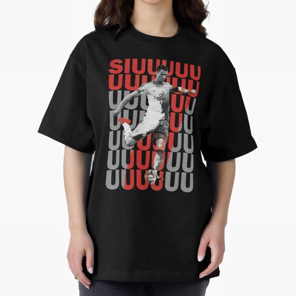Siuuuuuu Cristiano Ronaldo Oversized T-Shirt Experience the FIFA World Cup 2026 Journey through Messi and Cristiano Ronaldo Highlights, England and Germany Pride, Sports Nostalgia, International Competition, Famous Players and Unforgettable