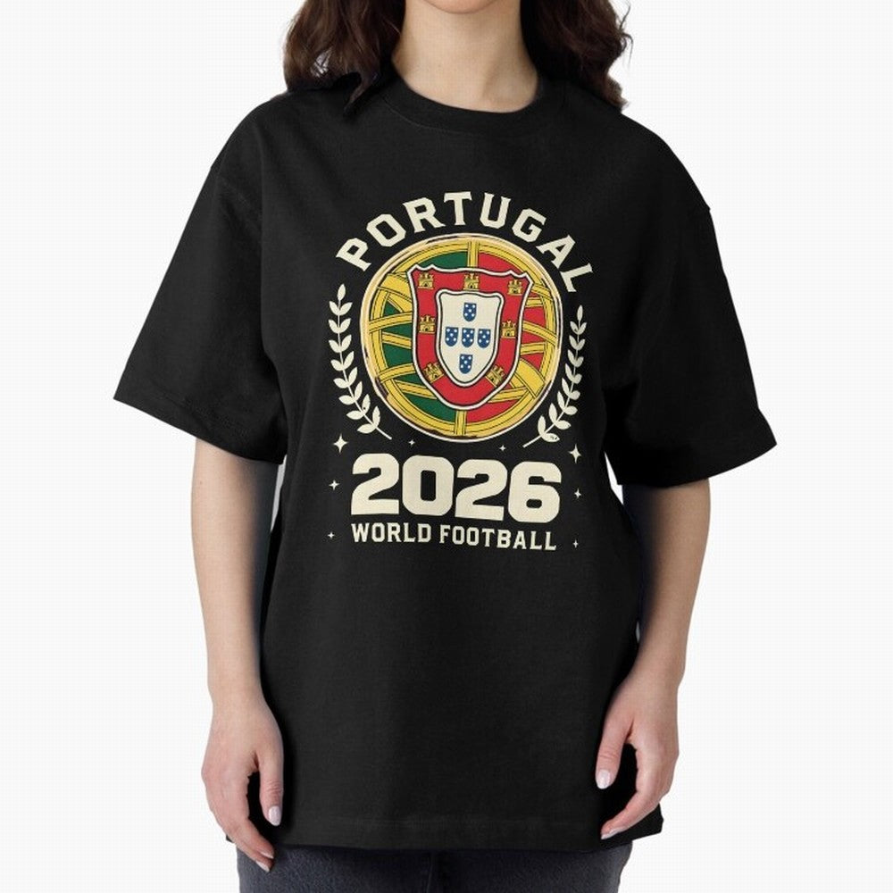 Portugal 2026 World Football Oversized T-Shirt Celebrate Unforgettable Nights in Global Football Passion for FIFA World Cup 2026 Group Stage, Celebrating Mbappe, Argentina, Stadium Memories, Football Loyalty, International Chants and Championship