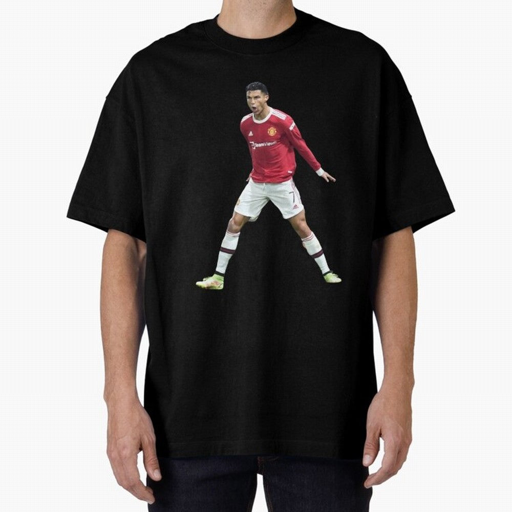 Ronaldo in Flight Oversized T-Shirt Celebrate Unforgettable Nights in Match Day Hype around FIFA World Cup 2026 Group Stage, Haaland and Mbappe, Argentina, Worldwide Fan Energy, Dramatic Goals, Stadium Lights and Championship Celebrations; Built