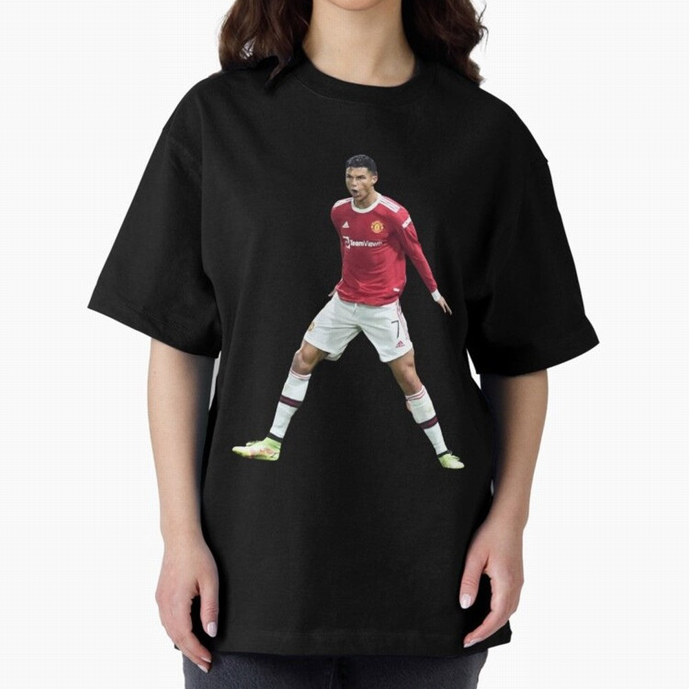 Ronaldo in Flight Oversized T-Shirt Celebrate Unforgettable Nights in Match Day Hype around FIFA World Cup 2026 Group Stage, Haaland and Mbappe, Argentina, Worldwide Fan Energy, Dramatic Goals, Stadium Lights and Championship Celebrations; Built
