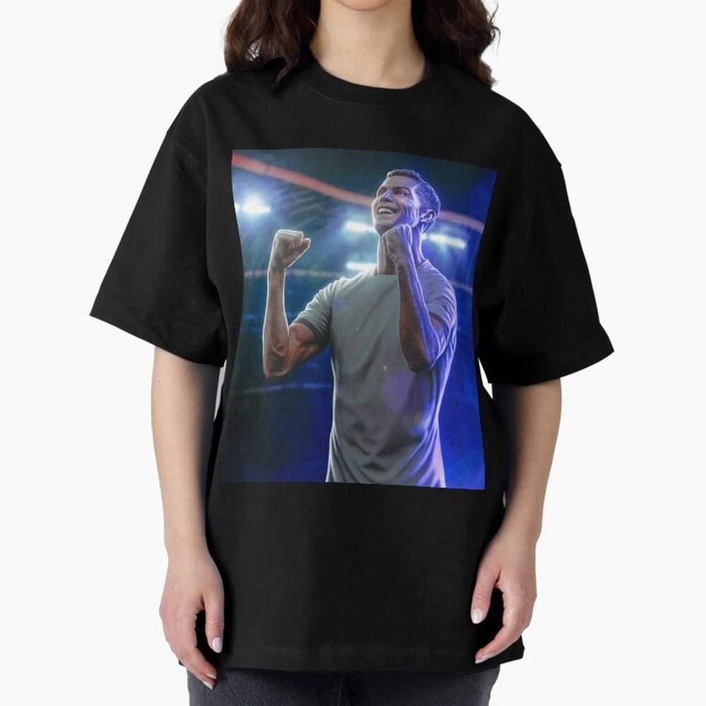 Cristiano Ronaldo Oversized T-Shirt Celebrate Supporters United by Match Day Hype around FIFA World Cup 2026, Neymar, Portugal, Vintage Soccer Flavor, Modern Football Stars, National Flags and Final Night Emotion; Perfect for People Who Love