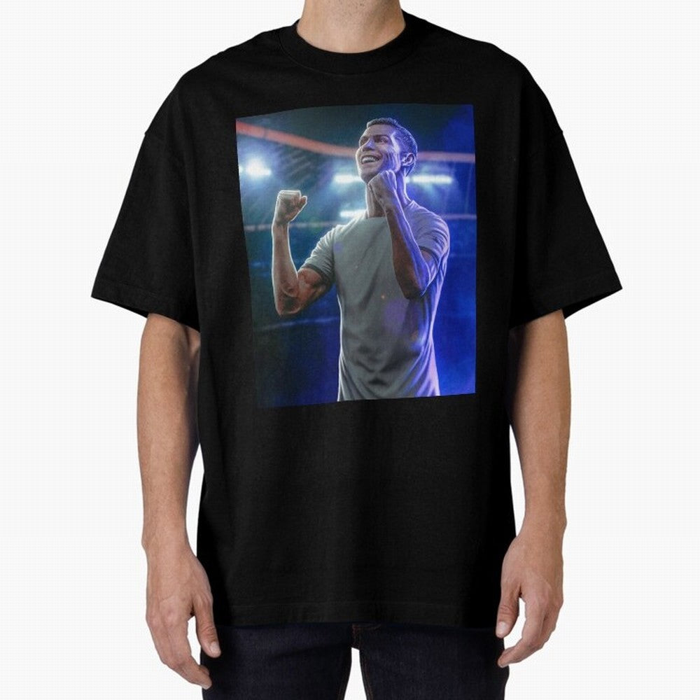Cristiano Ronaldo Oversized T-Shirt Celebrate Supporters United by Match Day Hype around FIFA World Cup 2026, Neymar, Portugal, Vintage Soccer Flavor, Modern Football Stars, National Flags and Final Night Emotion; Perfect for People Who Love
