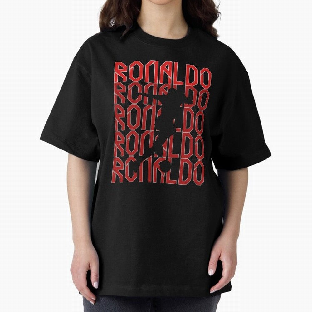 Cristiano Ronaldo Oversized T-Shirt Bring a Vintage Feel to FIFA World Cup 2026 USA Canada Mexico for Fans of CR7 and Messi and Argentina, Bringing Goal Celebration Energy, Supporter Heritage, Football Icons and Worldwide Tournament Joy; Great for
